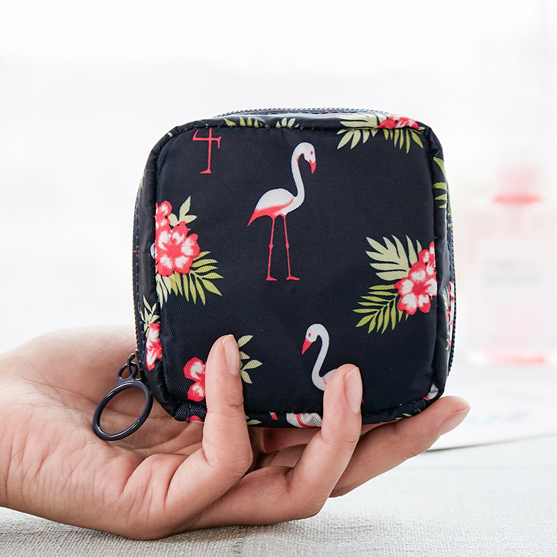 Mini Waterproof Women's Cosmetic Bag  Girls Flamingo Lipstick Make Up Bags Female Small Travel Makeup Pouch  Organizer Case kit