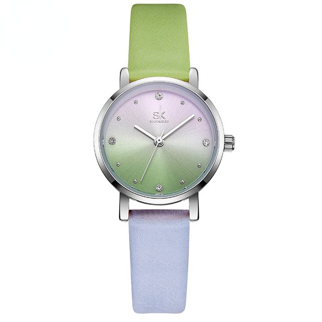 Creative Color Leather Watches Ladies Quartz Watch