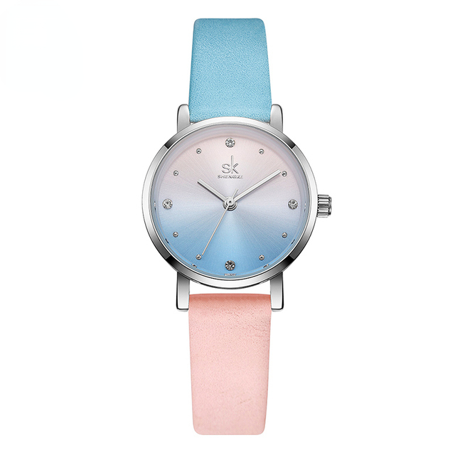 Creative Color Leather Watches Ladies Quartz Watch