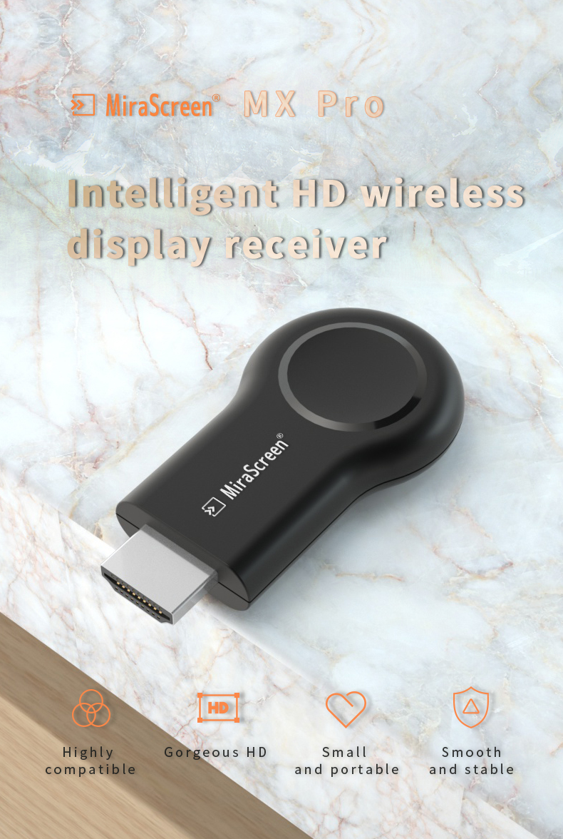 Mirascreen E8 Miracast Wireless  DLNA AirPlay Mirror Same Screen 5G WIFI Display for iOS Android Dongle TV Stick