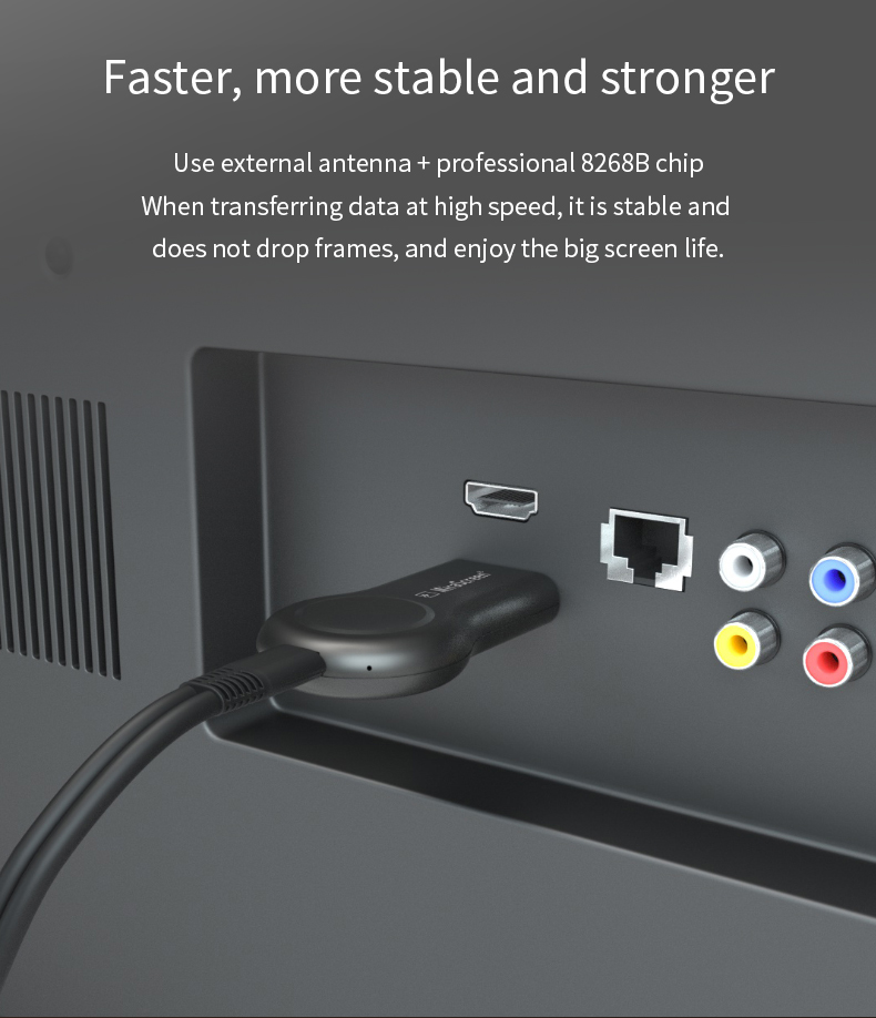 Mirascreen E8 Miracast Wireless  DLNA AirPlay Mirror Same Screen 5G WIFI Display for iOS Android Dongle TV Stick