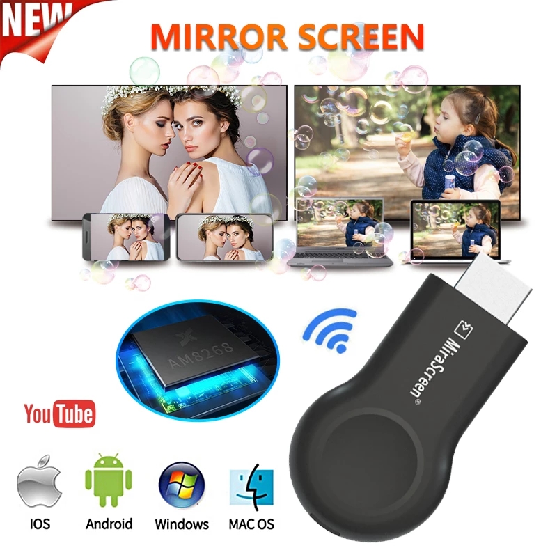 Mirascreen E8 Miracast Wireless  DLNA AirPlay Mirror Same Screen 5G WIFI Display for iOS Android Dongle TV Stick