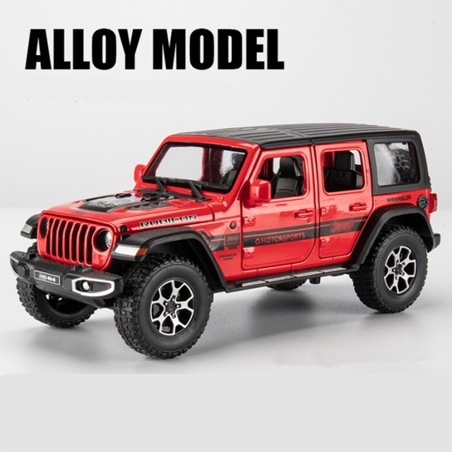 1:22 Jeeps Wrangler Rubicon Alloy Car Model Diecasts Metal Off-road Vehicles Car Model Simulation Collection Childrens Toys Gift
