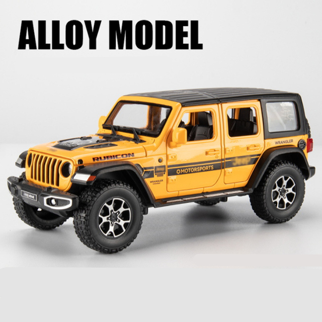 1:22 Jeeps Wrangler Rubicon Alloy Car Model Diecasts Metal Off-road Vehicles Car Model Simulation Collection Childrens Toys Gift