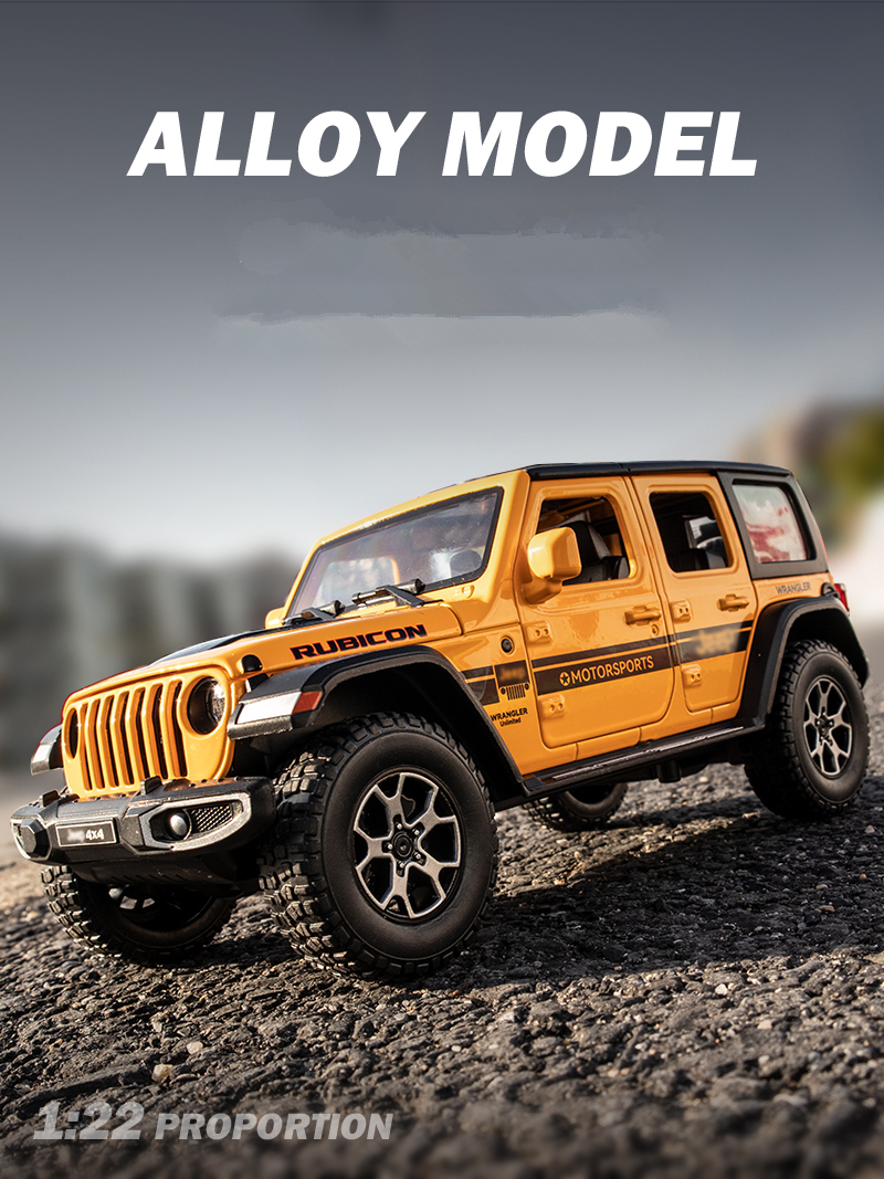 1:22 Jeeps Wrangler Rubicon Alloy Car Model Diecasts Metal Off-road Vehicles Car Model Simulation Collection Childrens Toys Gift