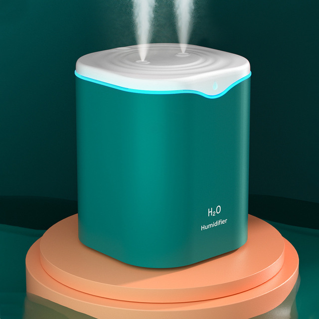 2000ML USB Air Humidifier Double Spray Port Essential Oil Aromatherapy Diffuser Cool Mist Maker Fogger for Home Office LED lamp