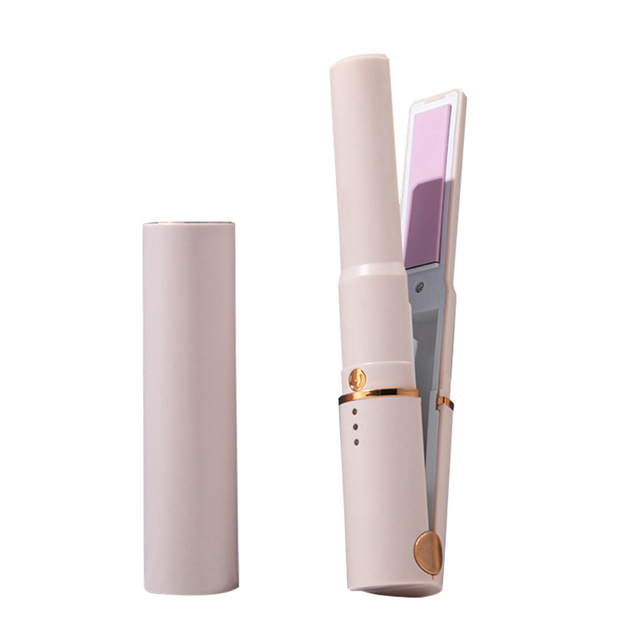 Mini Usb Rechargeable Hair Straightener Flat Iron Wireless Hair Straightening Curling Iron Portable Hair Curler Styling Tools