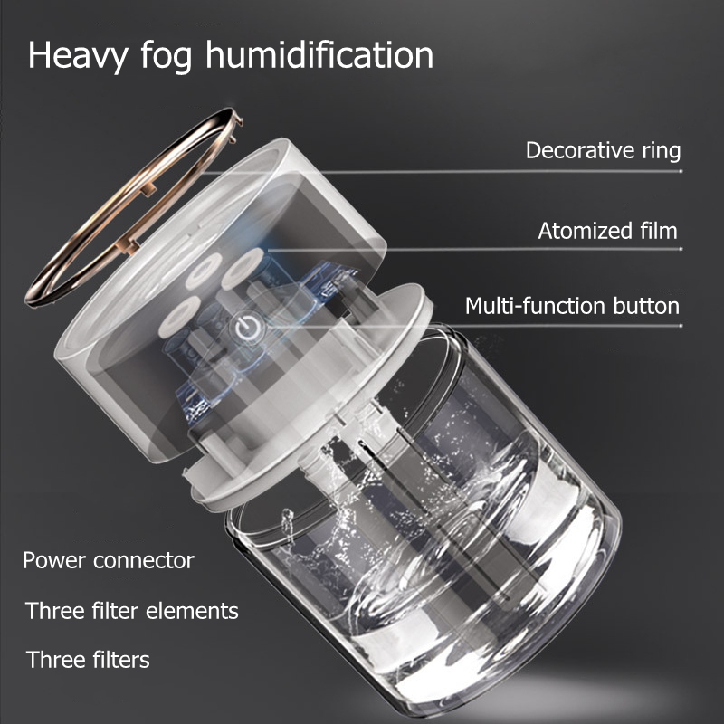 2L Air Humidifier USB Triple Nozzle Humidifier Ultrasonic Aromatherapy Aroma Essential Oil Diffuser With LED Lamp Heavy Fog