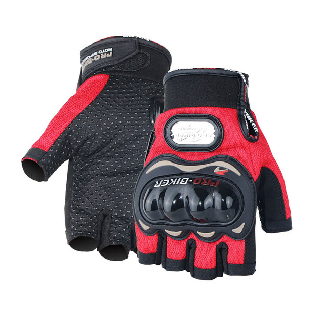 1Pair Man Half-Finger Motorcycle Gloves Summer Racing Cross-Country Anti-Fall Breathable Shock Absorbed Gloves