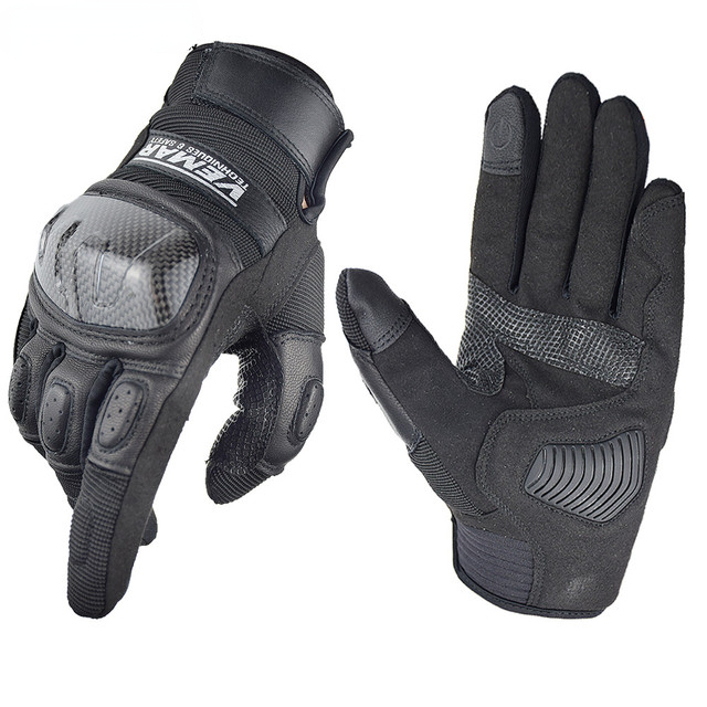 Leather Motorcycle Gloves Summer Breathable Motorbike Riding Glove Carbon Fiber Moto Motocross Glove Touch Screen Gloves
