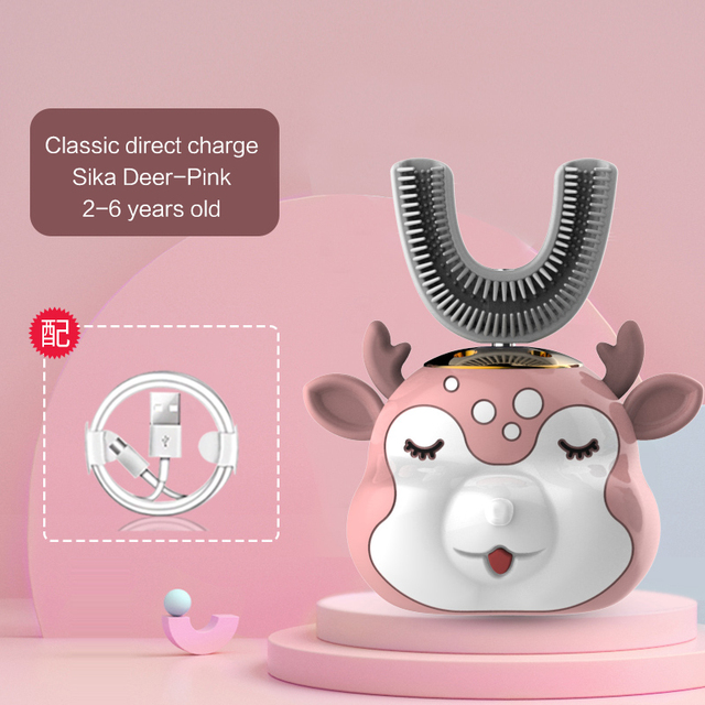 Smart Children U-Shaped Electric Toothbrush Sonic Toothbrush Rechargeable 360° Whitening Teeth Ultrasonic Tooth Cleaner Kids