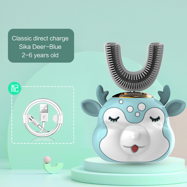 Smart Children U-Shaped Electric Toothbrush Sonic Toothbrush Rechargeable 360° Whitening Teeth Ultrasonic Tooth Cleaner Kids