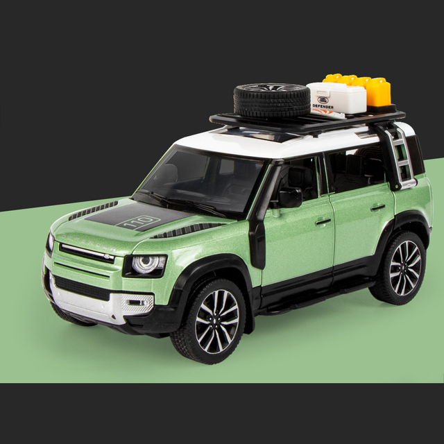 1:24 Scale Land Rover Defender 110 Alloy Car Model Light & Sound Effect Diecast Car Toys for Boys Birthday Gift Kids Toys