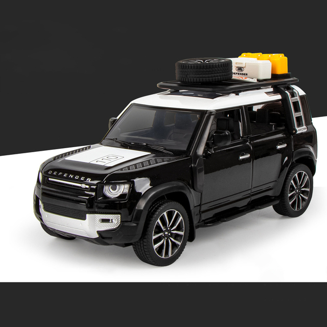 1:24 Scale Land Rover Defender 110 Alloy Car Model Light & Sound Effect Diecast Car Toys for Boys Birthday Gift Kids Toys