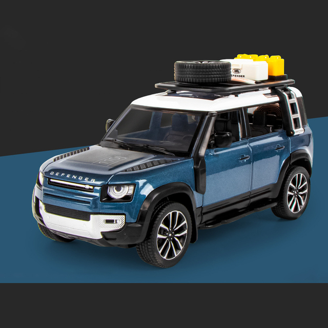 1:24 Scale Land Rover Defender 110 Alloy Car Model Light & Sound Effect Diecast Car Toys for Boys Birthday Gift Kids Toys