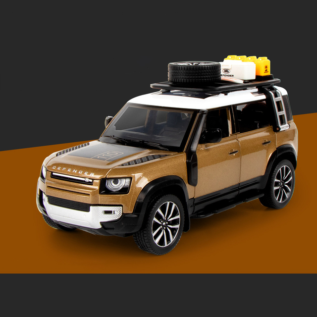 1:24 Scale Land Rover Defender 110 Alloy Car Model Light & Sound Effect Diecast Car Toys for Boys Birthday Gift Kids Toys