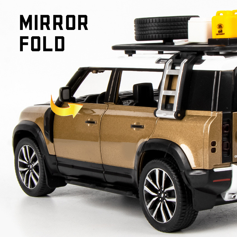 1:24 Scale Land Rover Defender 110 Alloy Car Model Light & Sound Effect Diecast Car Toys for Boys Birthday Gift Kids Toys