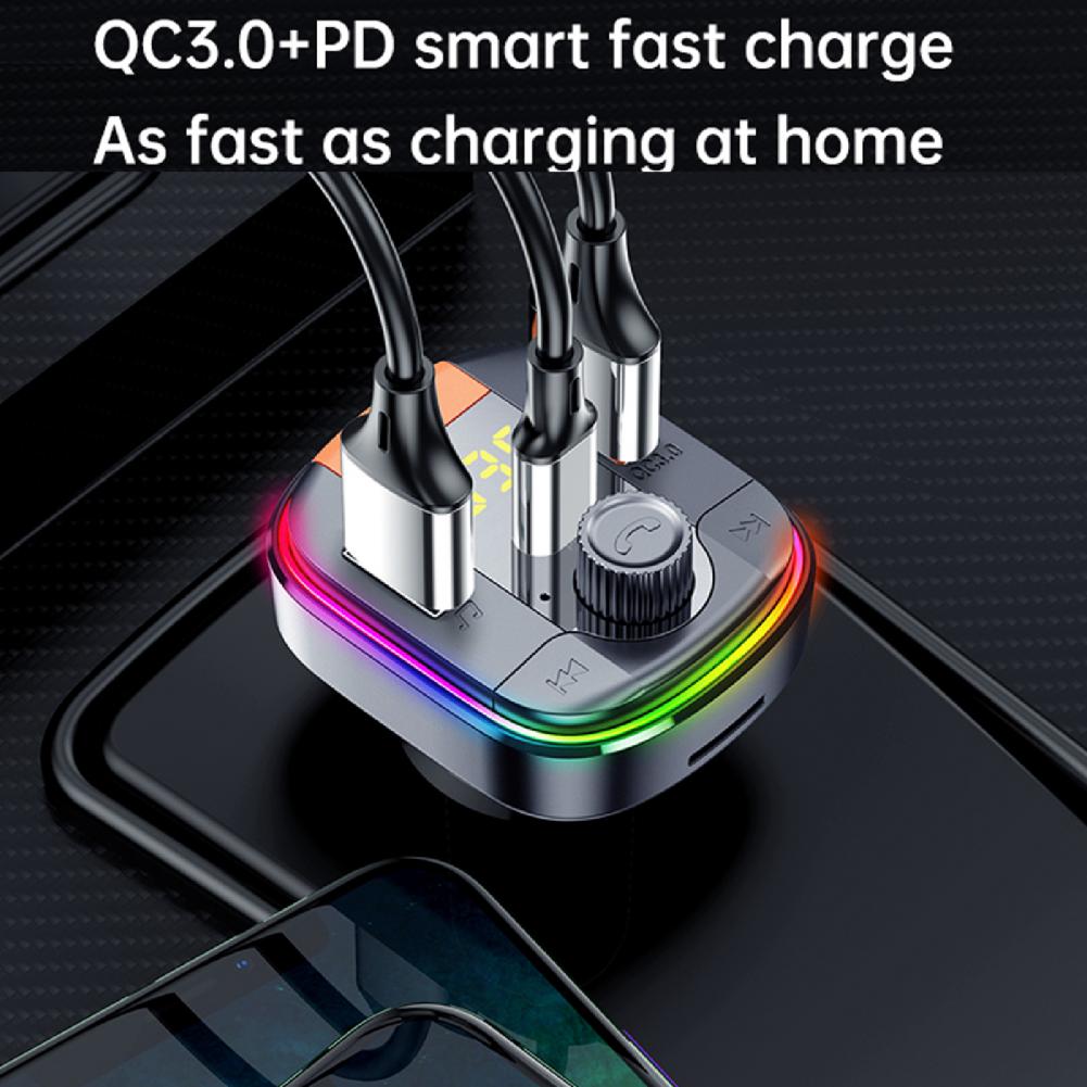 Bluetooth 5.0 Car FM Transmitter Fast Charging 3.1A Double USB Wireless Handsfree Lossless Music Audio Player Car Accessories