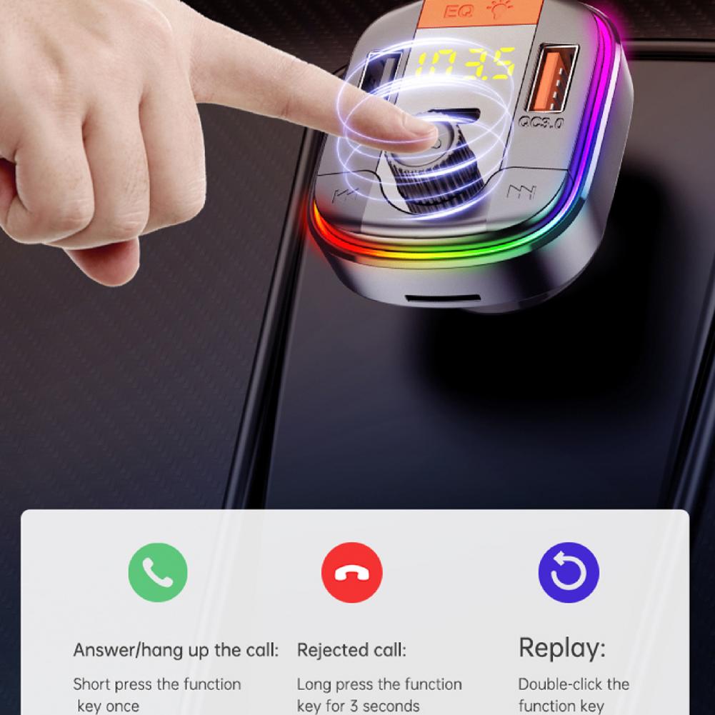 Bluetooth 5.0 Car FM Transmitter Fast Charging 3.1A Double USB Wireless Handsfree Lossless Music Audio Player Car Accessories