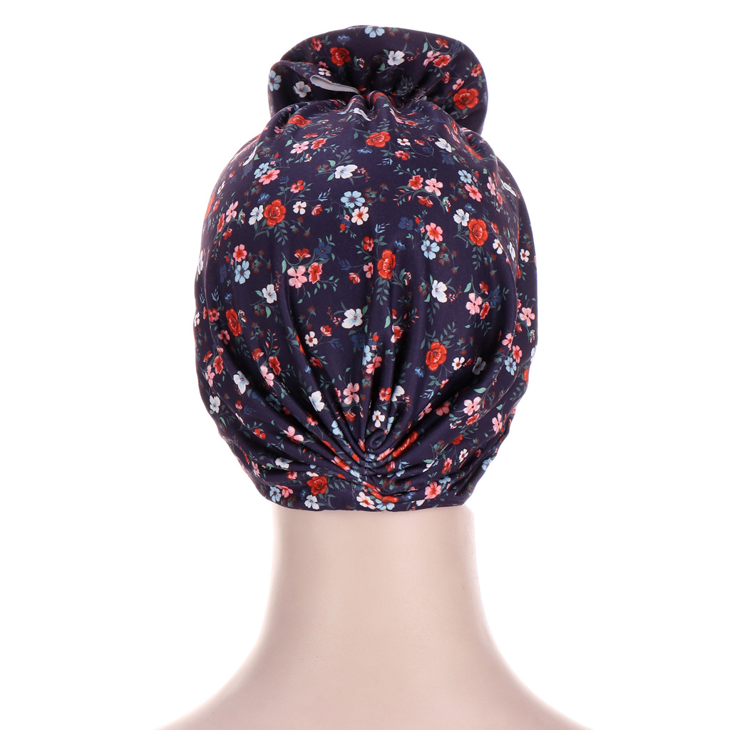 Muslim Flower cloth forehead flower turban hat flower turban hat Muslim can hide hair bag head hat