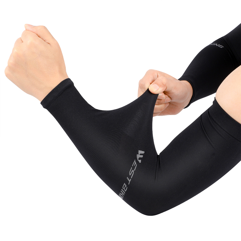 1pair Ice Silk Sport Arm Sleeves Cycling Arm Sleeves Cover UV Protection Outdoor Running Basketball Summer Sunscreen Riding Sleeves