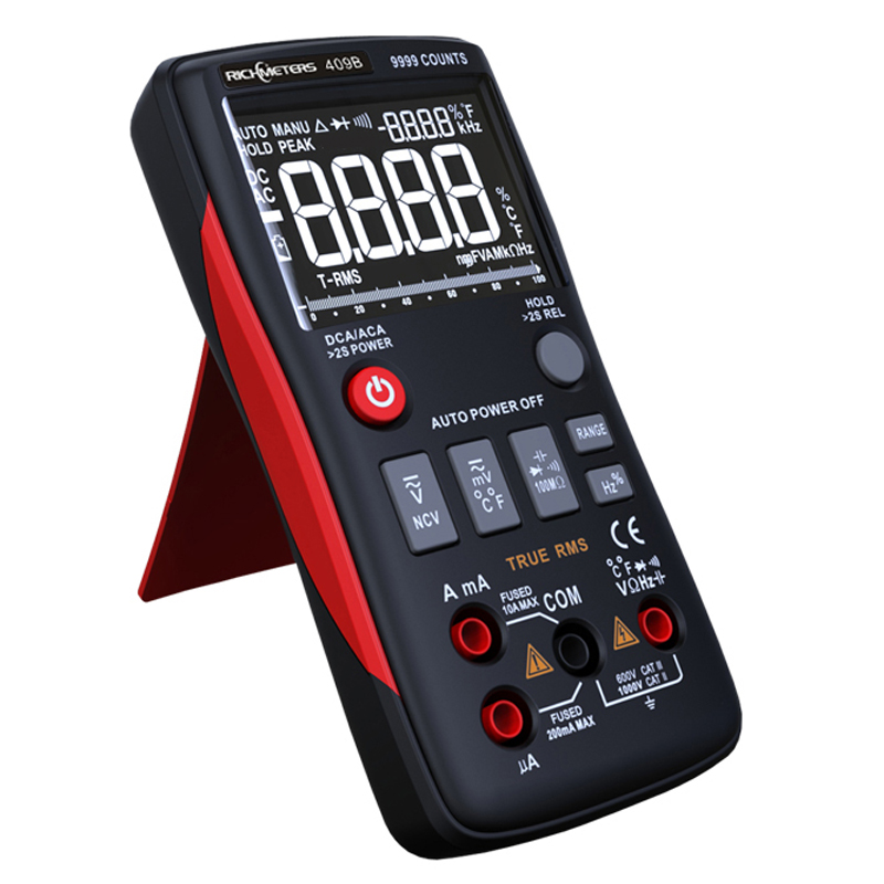 RM409B True-RMS Digital Multimeter Button 9999/8000 Counts With Analog Bar Graph AC/DC Voltage Ammeter Current Ohm Auto