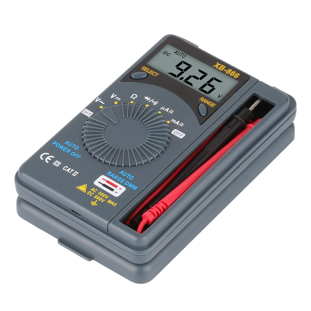 XB866 LCD Digital Multimeter Auto Range AC/DC Pocket Ammeter Voltmeter Tester Tool Meter