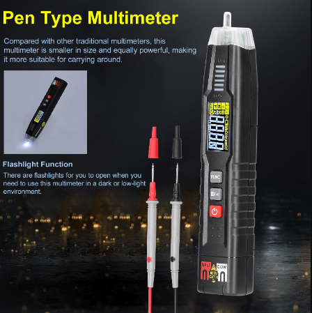 TA13C Pen Type Intelligent Digital Multimeter Voltage Resistance Capacitance Frequency Test 4000 Counts Data Hold