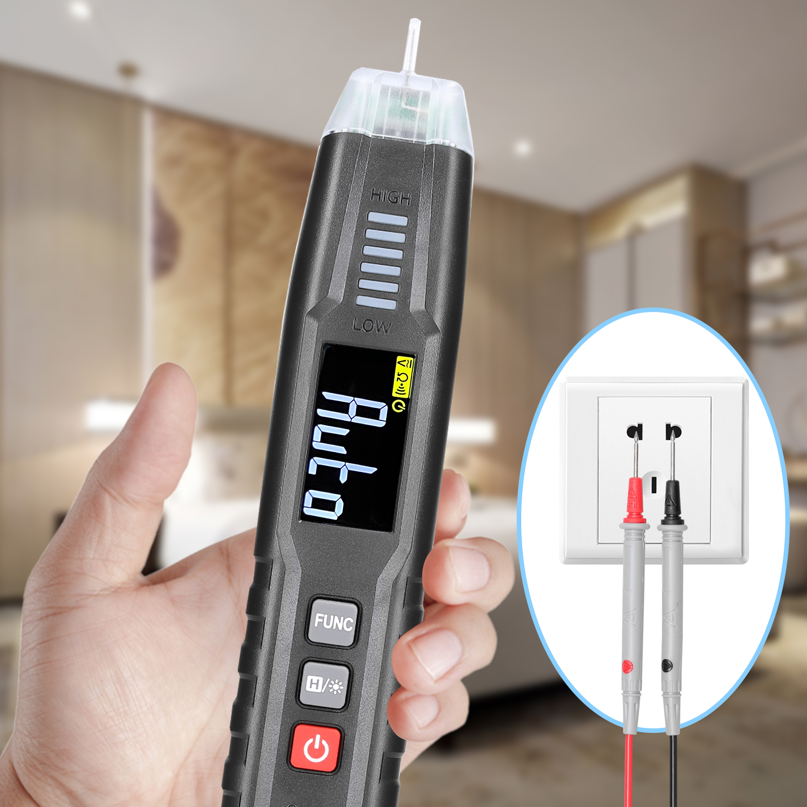 TA13C Pen Type Intelligent Digital Multimeter Voltage Resistance Capacitance Frequency Test 4000 Counts Data Hold