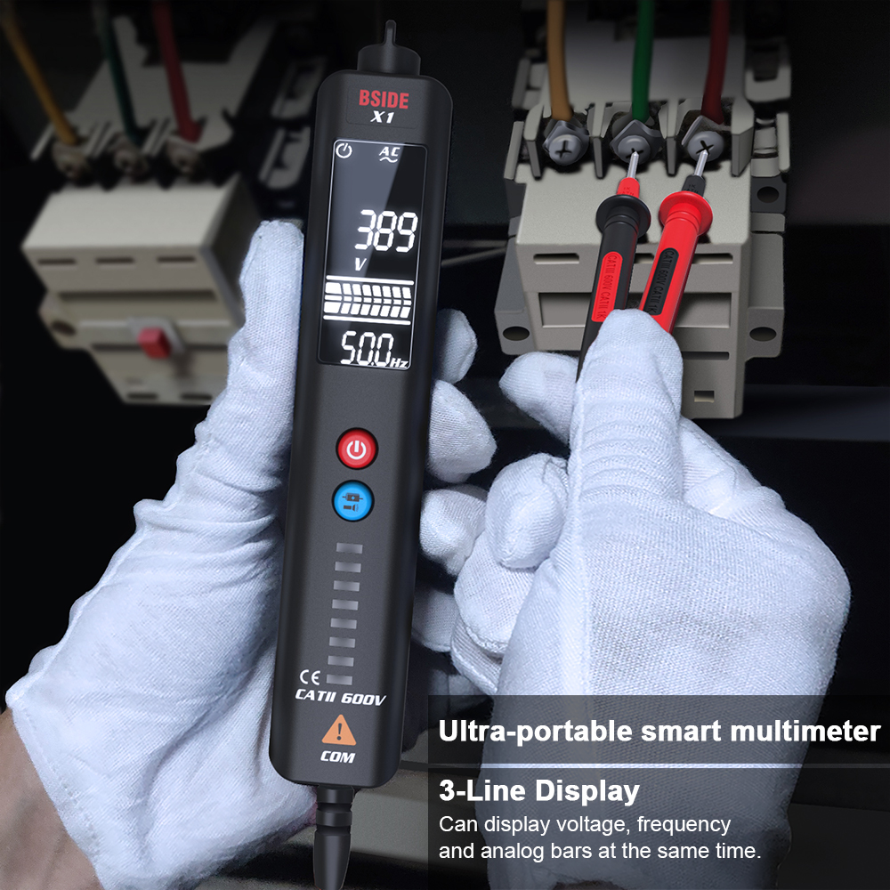 X1 Non-contact Voltage Detector Multimeter Intelligent test pencil Large screen Electric tester Live wire Hz Meter