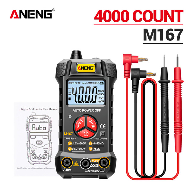 M167 Digital Mini Multimeter AC/DC Electrical Instruments Tester Transistor multi meter