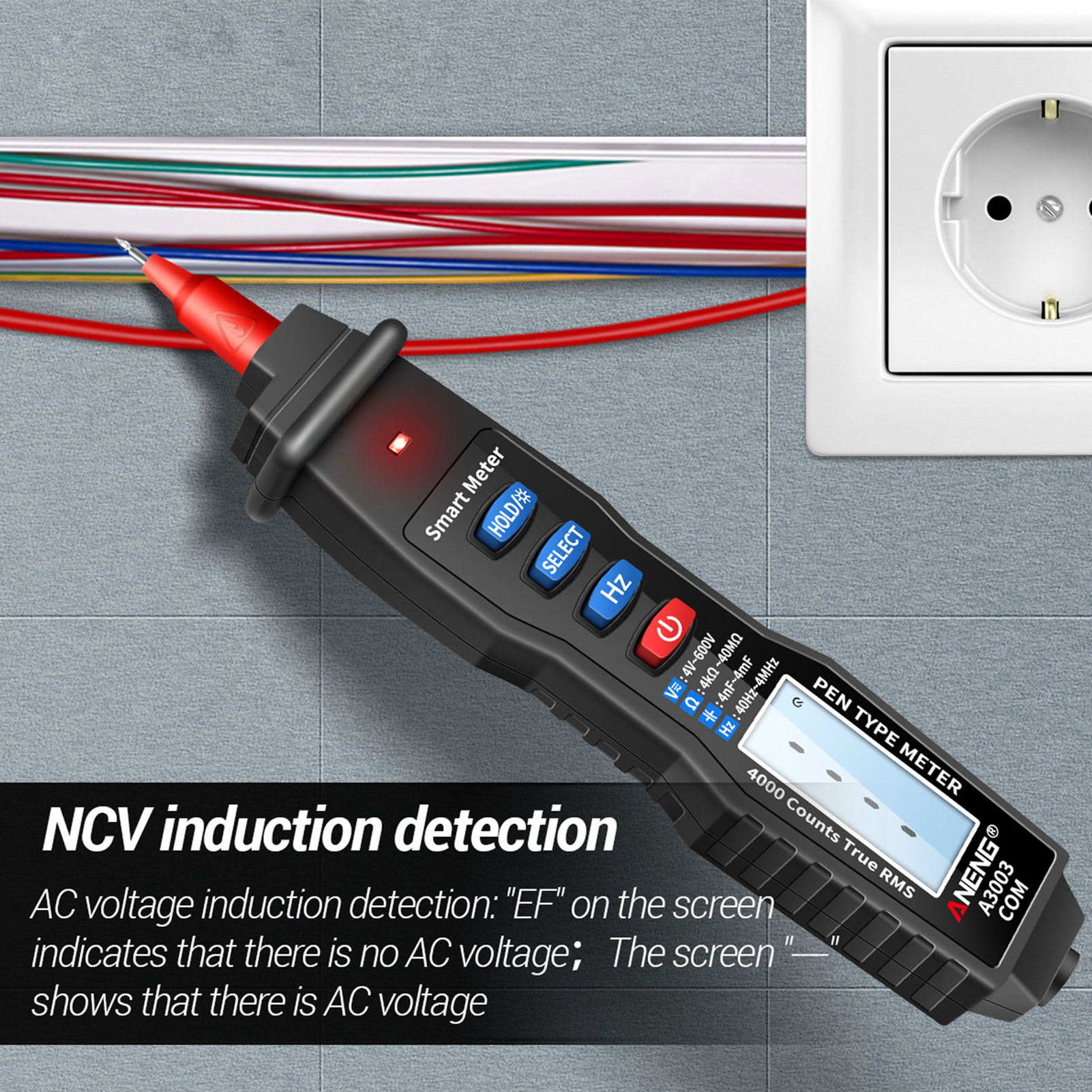 A3003 Non-contact 4000 Count Pocket Pen Type Automatic Range Pen Type Intelligent Digital Multimeter