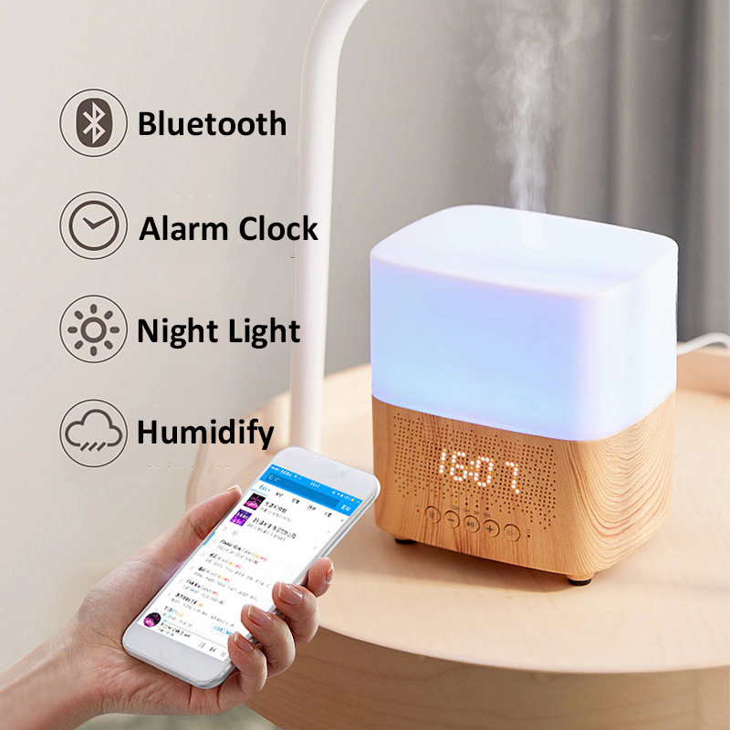 Best Price For Bluetooth Clock Humidifier Air Aromatherapy Smart Wood