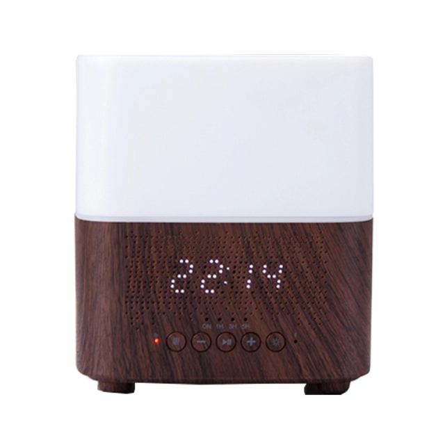 Bluetooth Clock Humidifier Air Aromatherapy Smart Wood Grain Aroma Diffuser Purifier Home Essential Oil Fragrance Machine