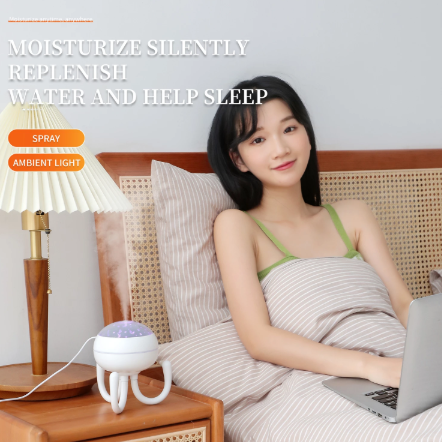 Portable 200ml USB Cool Mist Cute Pet Humidifier Mini Octopus Ultrasonic Air Humidifier for Home Office Bedroom