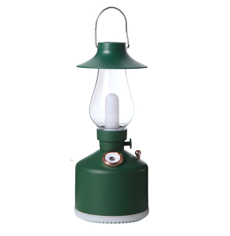 Wireless Air Humidifier with LED Light Camping Lamp Aromatherapy Diffuser USB Chargeable Retro Kerosene Lamp Mist Maker for Home