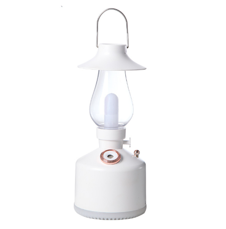 Wireless Air Humidifier with LED Light Camping Lamp Aromatherapy Diffuser USB Chargeable Retro Kerosene Lamp Mist Maker for Home