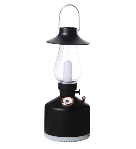 Wireless Air Humidifier with LED Light Camping Lamp Aromatherapy Diffuser USB Chargeable Retro Kerosene Lamp Mist Maker for Home