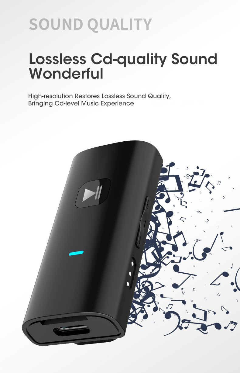 Bluetooth 5.0 Audio Receiver Transmitter With Battery 3.5MM AUX Jack USB Dongle Stereo Music Wireless Adapters For TV PC Car Kit