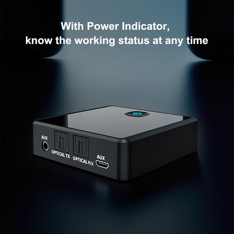Bluetooth 5.0 Transmitter Receiver Wireless Adapter Low Latency 3.5mm AUX Jack Optical SPDIF Audio Adapter For PC TV Car Speaker
