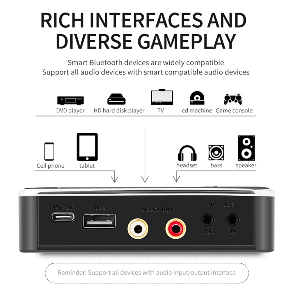 NFC Bluetooth5.0 Audio Transmitter Receiver RCA 3.5mm AUX Jack USB Dongle Music Wireless Adapter For Car PC TV Headphones