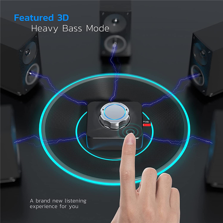 Bluetooth 5.0 Receiver 3D Stereo TF Card RCA 3.5mm AUX Jack Wireless Adapter For Speaker Amplifier Car Audio Transmitter Auto ON