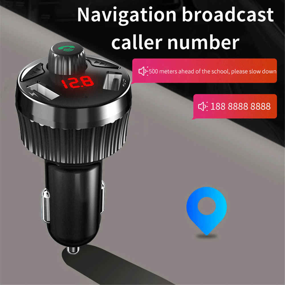 12V/24V Voltage Detection FM Transmitter 5V 3.1A Bluetooth 5.0 Handsfree MP3 Audio Music Player Radio Modulator Car