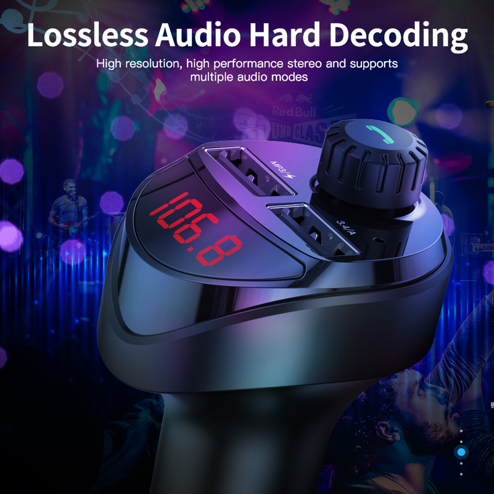 NEW Car Charger 4.2 FM Transmitter Bluetooth Car Audio MP3 Player TF Card Car Kit 3.4A Dual USB Car Phone Charger