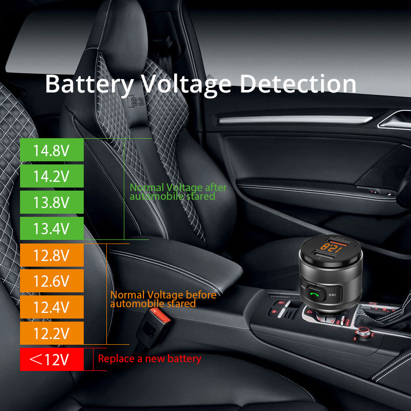 Bluetooth 5.0 FM transmitter Wireless Hands-free Car Kit FM Modulator Quick Charge 3.0 USB Flash Drive MP3 Player