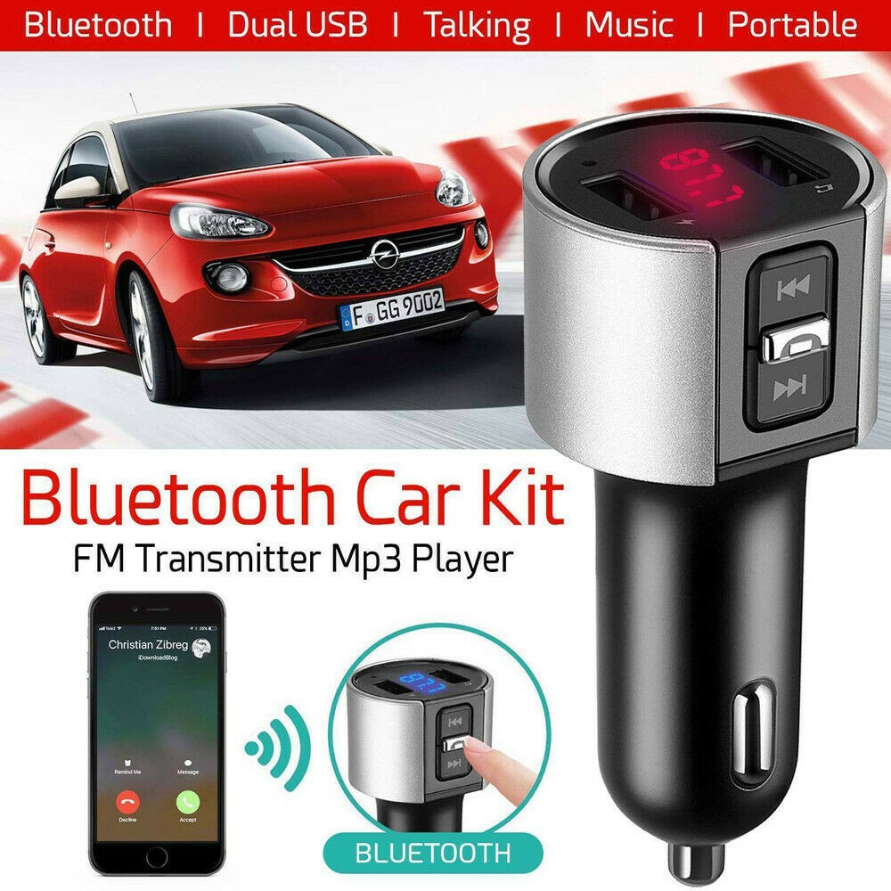 Bluetooth 4.0 FM Transmitter Wireless Handsfree Audio Receiver Car MP3 Music Player Adapter USB Charger