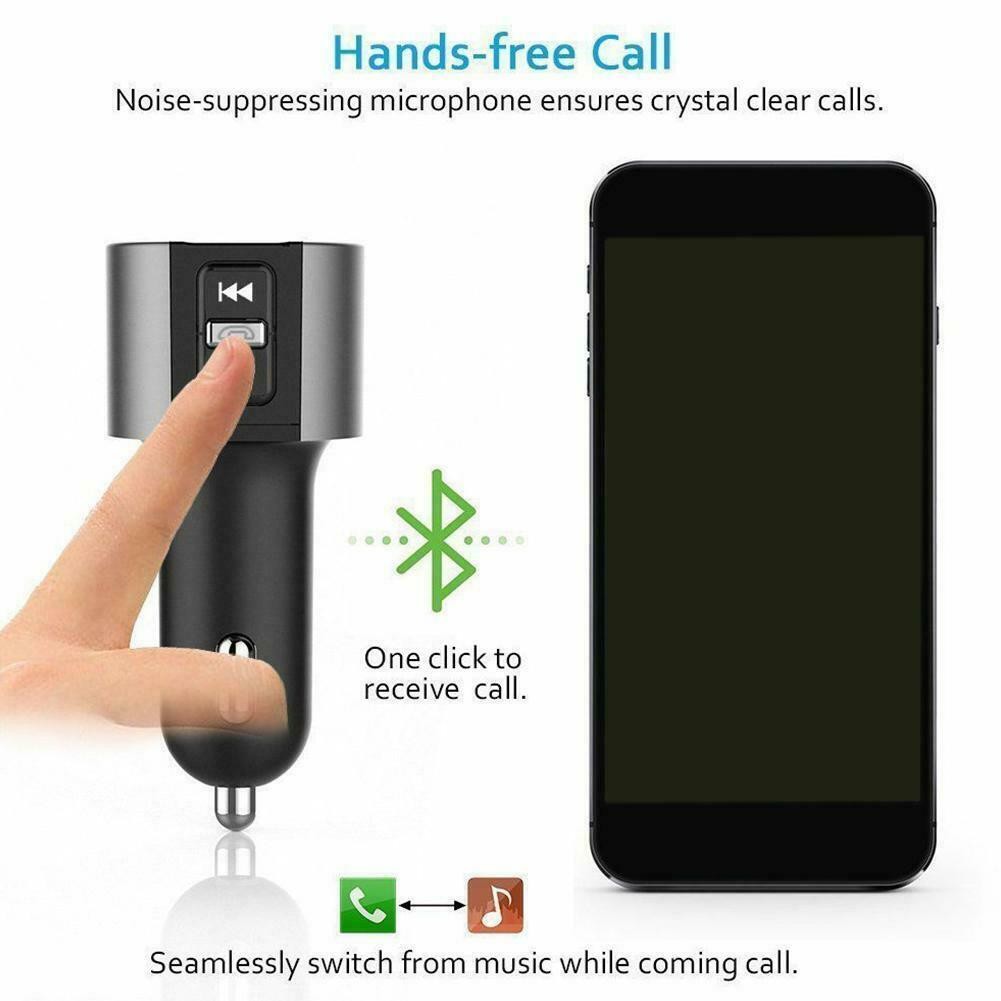 Bluetooth 4.0 FM Transmitter Wireless Handsfree Audio Receiver Car MP3 Music Player Adapter USB Charger