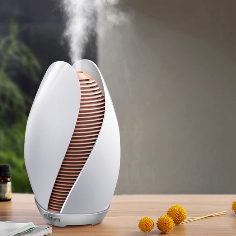Beautiful Flower Bud Aroma Diffuser Humidifier Ultrasonic Mute Aromatherapy Essential Oil Diffuser Warm Night Light Mist Maker