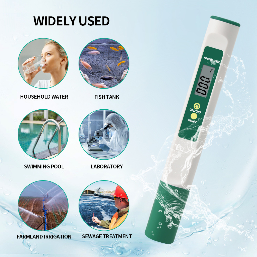 3 in 1 Temp TDS EC Meter Portable Temperature Test Pen Detector Digital Water Quality Purity Tester for Drinking Water Aquarium