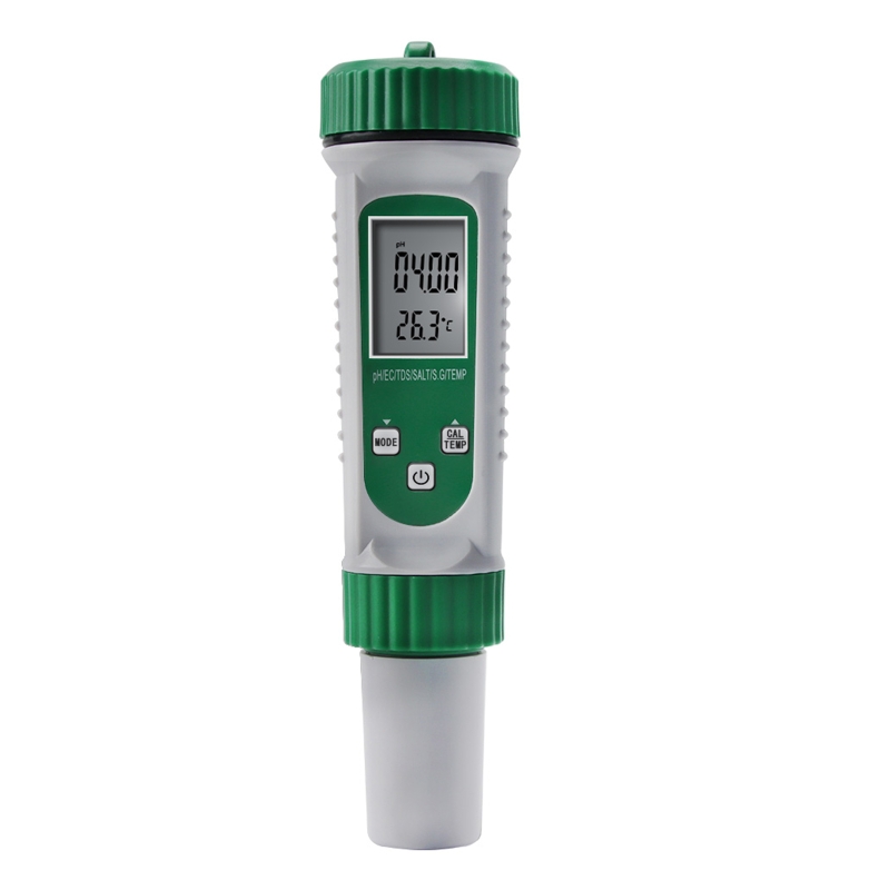 Digital Multiparameter Water Quality Test Meter PH Meter TDS Meter EC S.G Salt & Temperature Test Meter for Household